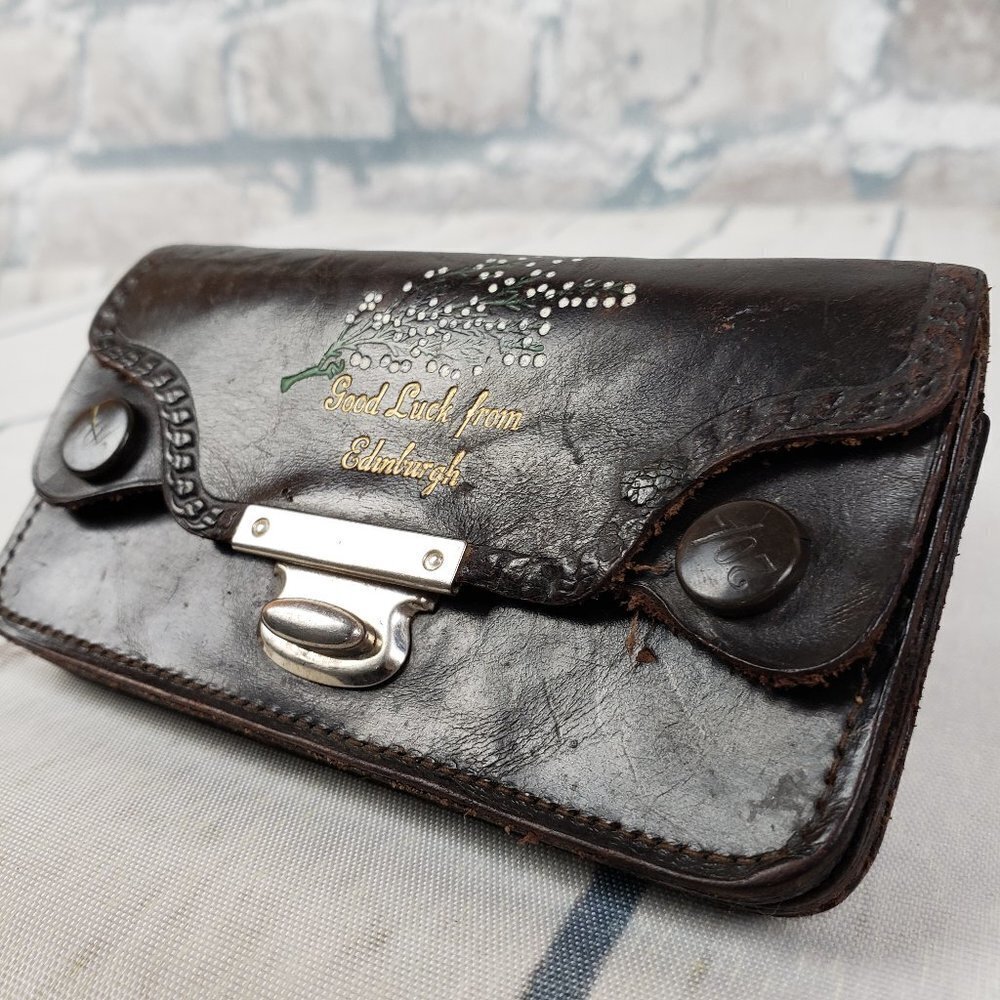Victorian  Miniature Coin Purse Edinburgh Leather - Picture 3 of 10